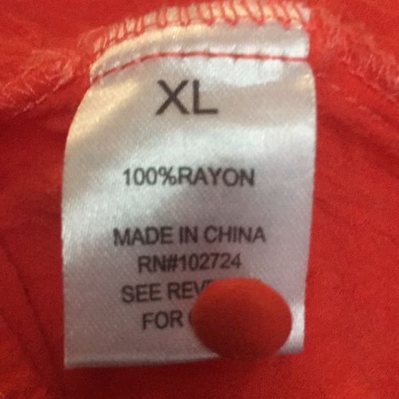 Woman’s Tangerine orange button blouse / Top - Picture 11 of 12